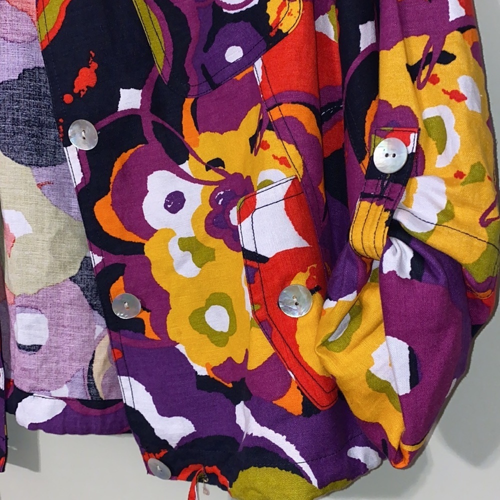 Ruby Rd. 10 Womens Collarless Linen Button Jacket - image 4